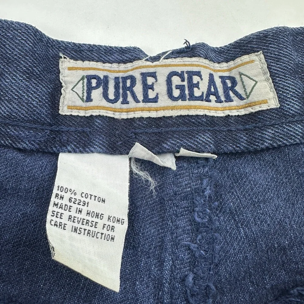 Pure Gear Cargo Jeans Mens 29 Dark Wash Blue‎ Vintage 90s Baggy Utility Denim